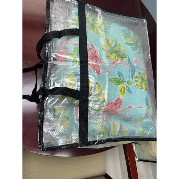 C&F Home Flamingo Tropical Reversible queen Quilt Bedspread Aqua Pink w/shams - Picture 7 of 8